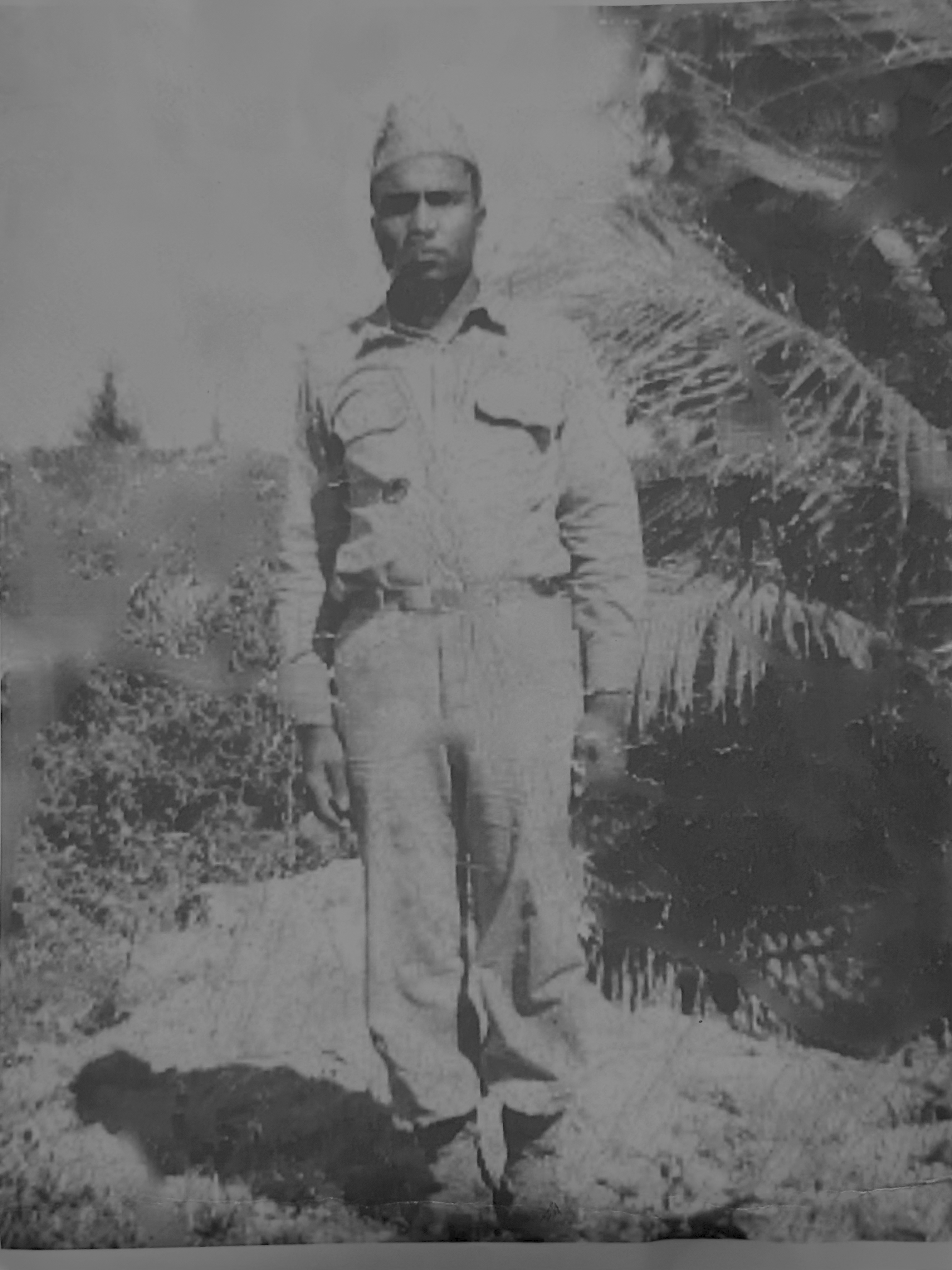 Tracy Sanders' grandfather photographed at the Marshall Islands during his time in service